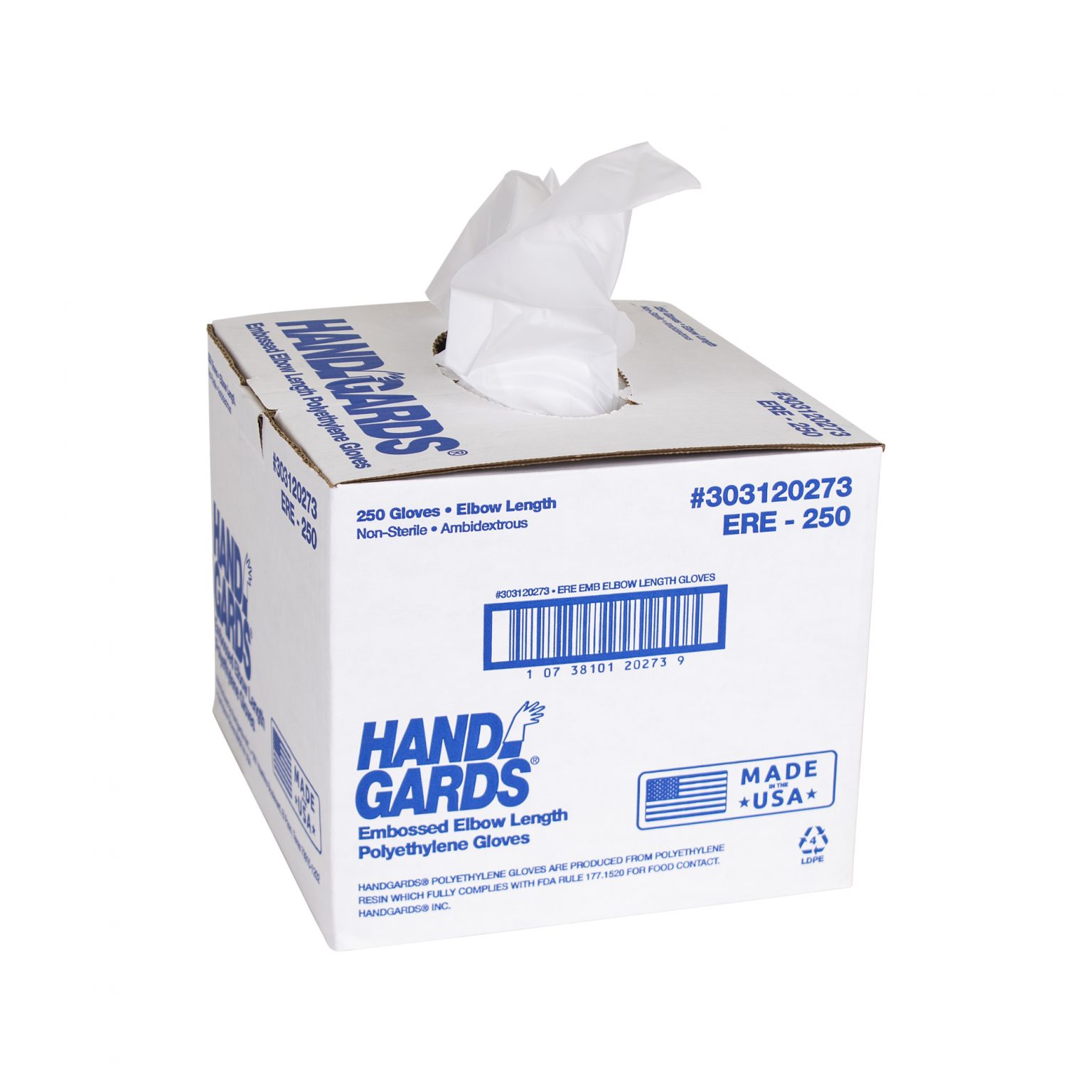 Handgards® Poly Disposable Elbow Length Gloves Handgards® First in