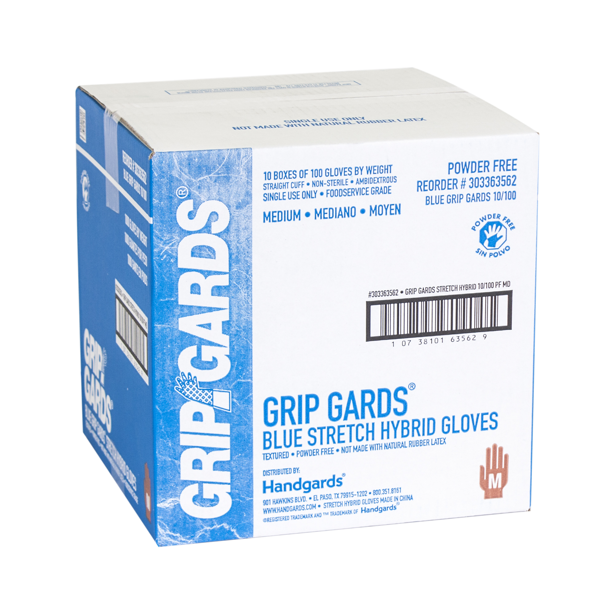 GRX | IND301 Exagrip Blue Latex Gloves - Large, Grey - Floor & Decor