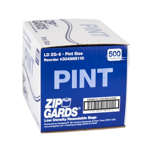 Zipgards® High Density Disposable Reclosable Bags – Pint Size – Handgards®