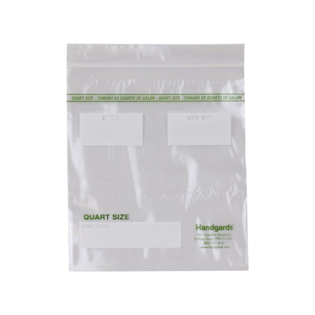 Zipgards® Low Density Disposable Reclosable Bags – Quart Size – Handgards®