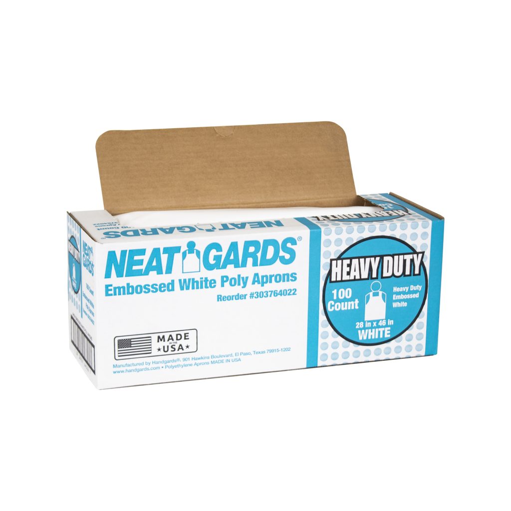 NeatGards® Low Density Heavy Duty Embossed Poly Aprons – White