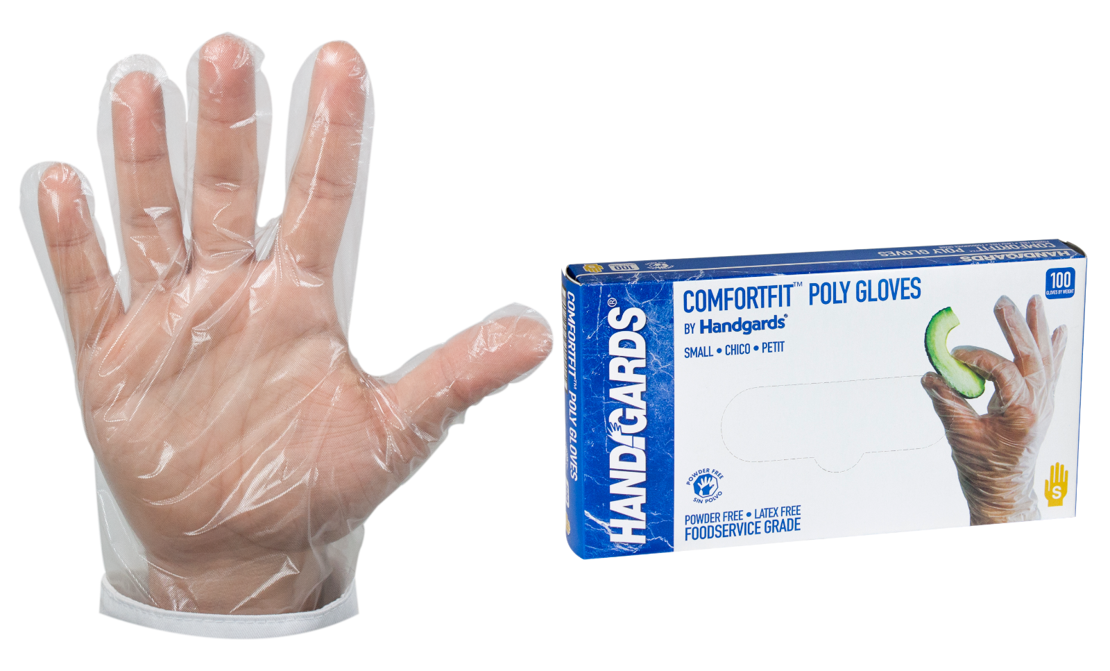 1 Size Fits Most, Disposable Food Handling Elbow Length Poly Gloves - 100  per Box (1-Box)