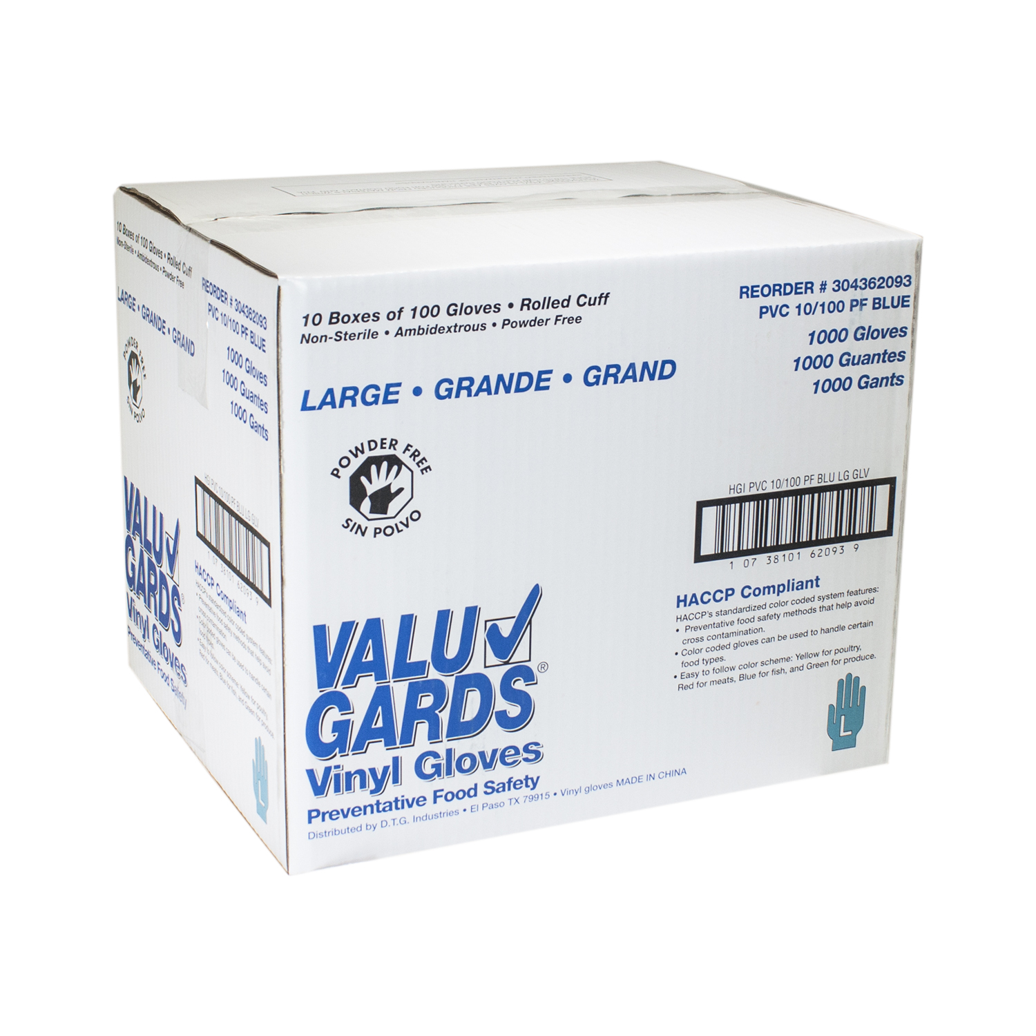 Valugards® Blue Vinyl Disposable Gloves Handgards® First in Food