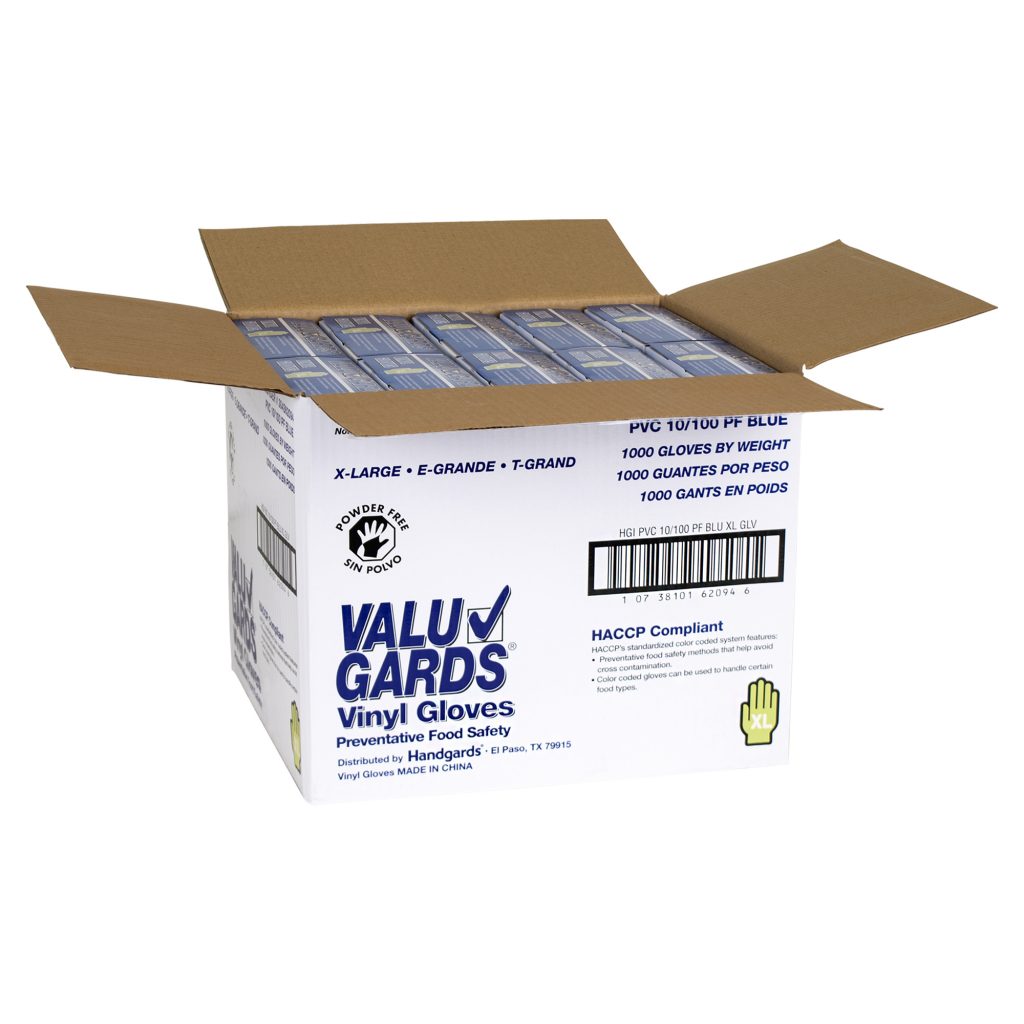 Valugards® Blue Vinyl Disposable Gloves Handgards® First in Food Safety Innovations