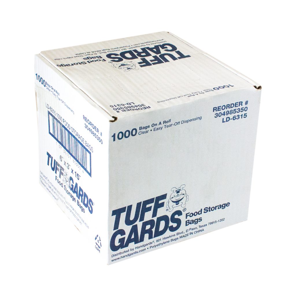 304985350 - Tuffgards® Low Density Disposable Food Storage Bags – LD6315 – 6″ x 3″ x 15″