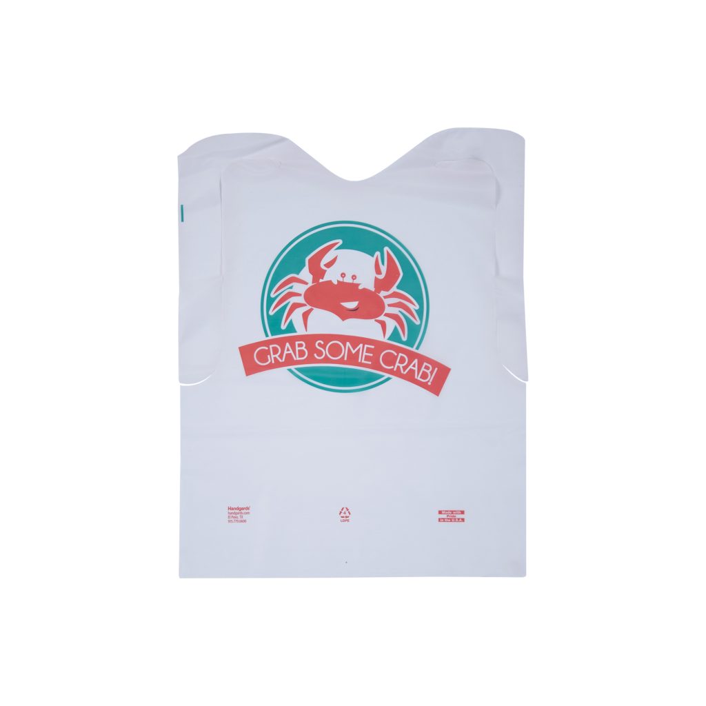 NeatGards® Low Density Embossed Poly Adult Bibs - Crab Print