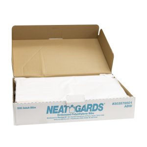 303578501 NeatGards® Low Density Embossed Poly Adult Bibs – White