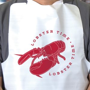NeatGards® Low Density Embossed Poly Adult Bibs - Lobster Print