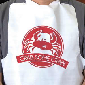 NeatGards® Low Density Embossed Poly Adult Bibs - Crab Print