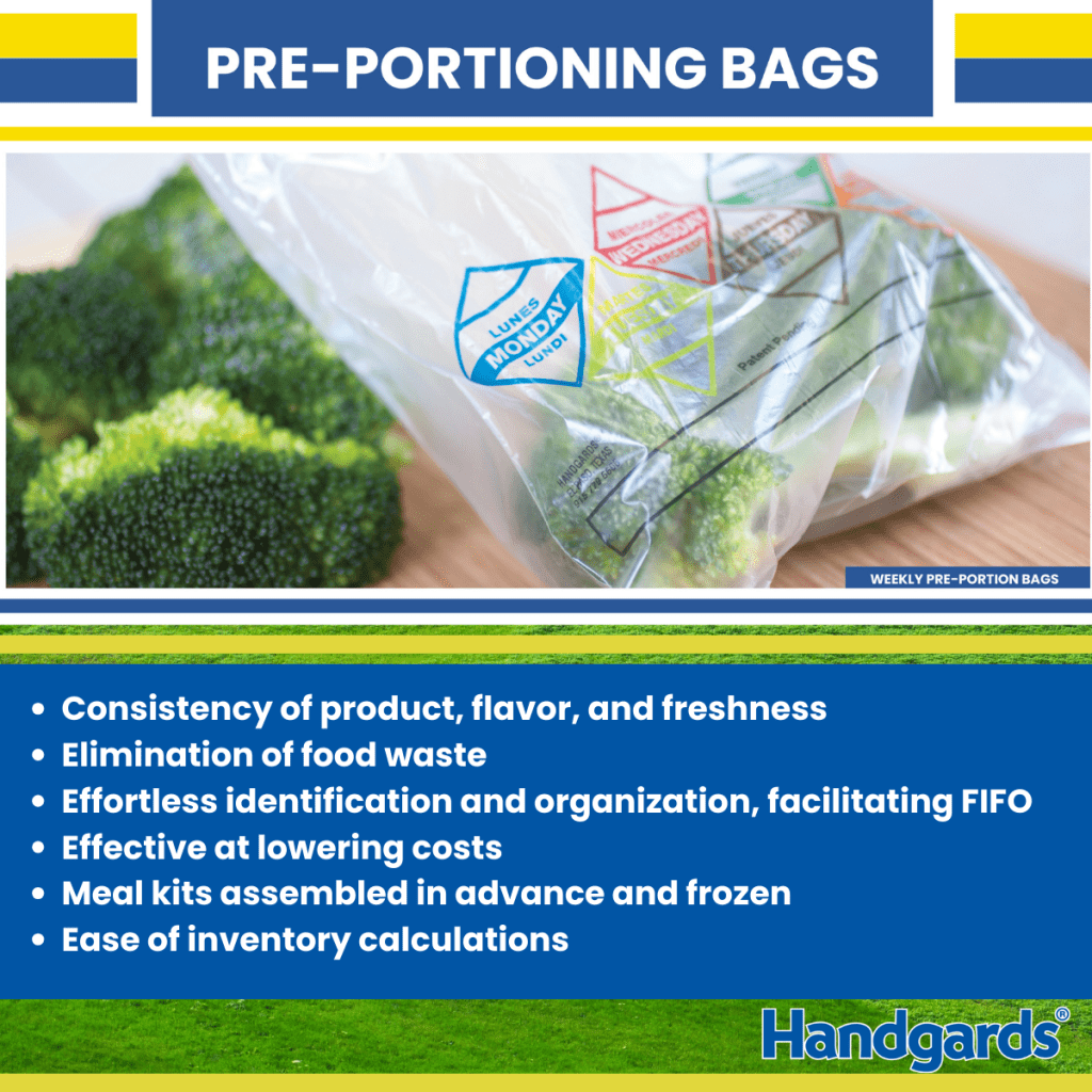 PrePortioning Bags allow consistency, waste reduction, cost control